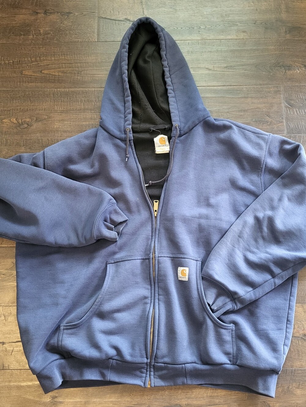 Carhartt J149Thermal Lined Full Zip Hoodie Jacket Navy Blue Mens 2XL Regular